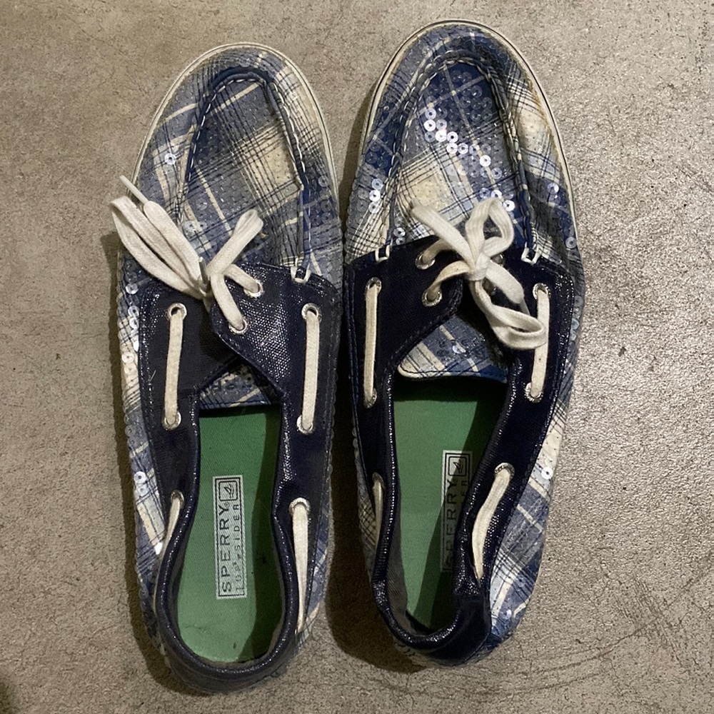 Sperry Plaid Sequin Boat Shoes